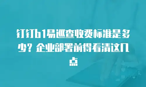钉钉b1易巡查收费标准是多少？企业部署前得看清这几点
