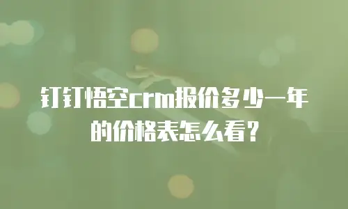 钉钉悟空crm报价多少一年的价格表怎么看？