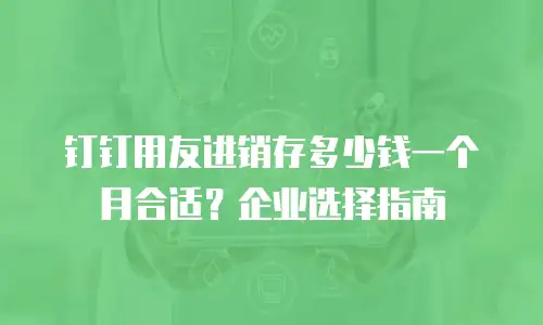 钉钉用友进销存多少钱一个月合适？企业选择指南