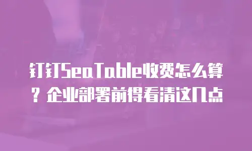 钉钉SeaTable收费怎么算？企业部署前得看清这几点