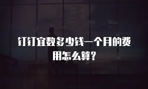 钉钉宜数多少钱一个月的费用怎么算？