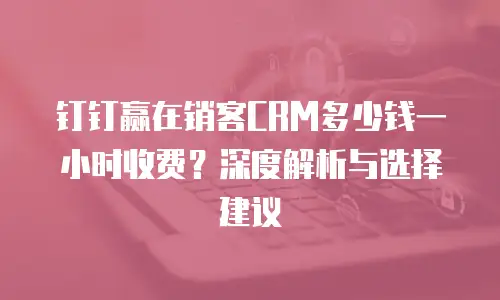 钉钉赢在销客CRM多少钱一小时收费？深度解析与选择建议