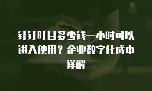 钉钉盯目多少钱一小时可以进入使用？企业数字化成本详解