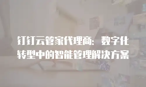 钉钉云管家代理商：数字化转型中的智能管理解决方案