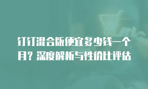 钉钉混合版便宜多少钱一个月？深度解析与性价比评估