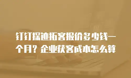 钉钉探迹拓客报价多少钱一个月？企业获客成本怎么算