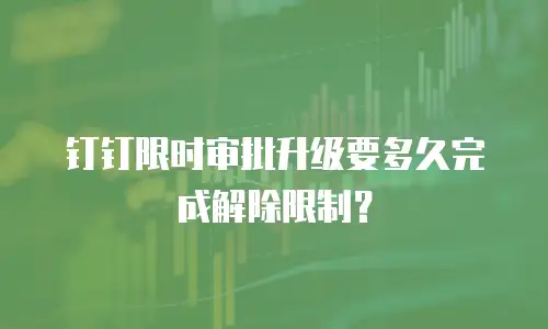钉钉限时审批升级要多久完成解除限制？
