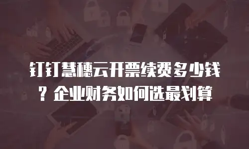 钉钉慧穗云开票续费多少钱？企业财务如何选最划算