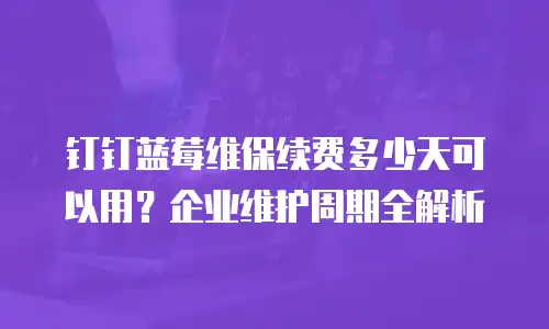 钉钉蓝莓维保续费多少天可以用？企业维护周期全解析
