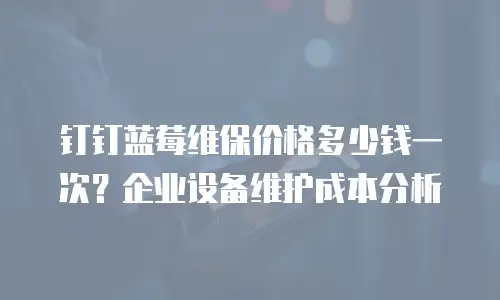 钉钉蓝莓维保价格多少钱一次？企业设备维护成本分析