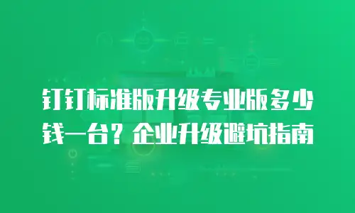 钉钉标准版升级专业版多少钱一台？企业升级避坑指南