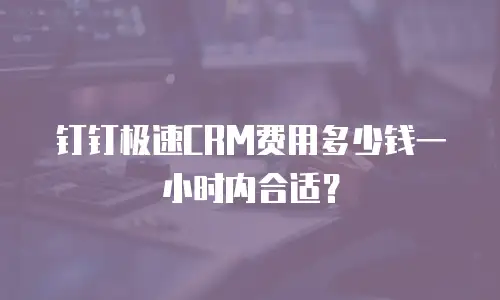 钉钉极速CRM费用多少钱一小时内合适？