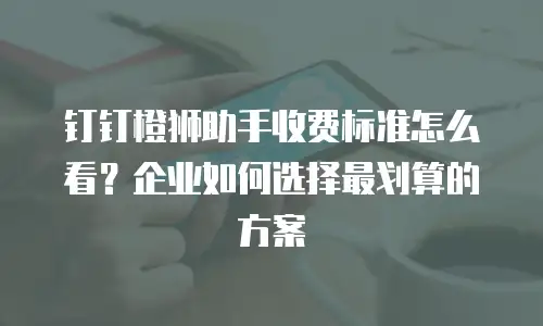 钉钉橙狮助手收费标准怎么看？企业如何选择最划算的方案