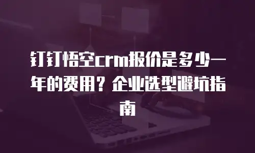 钉钉悟空crm报价是多少一年的费用？企业选型避坑指南