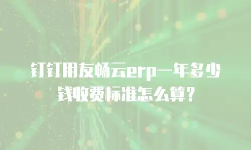 钉钉用友畅云erp一年多少钱收费标准怎么算？