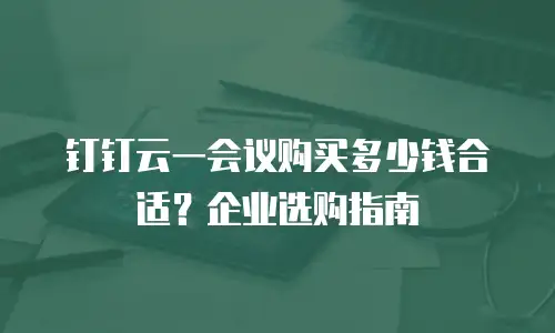 钉钉云一会议购买多少钱合适？企业选购指南