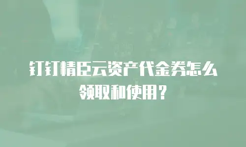 钉钉精臣云资产代金券怎么领取和使用？