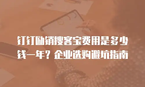钉钉励销搜客宝费用是多少钱一年？企业选购避坑指南