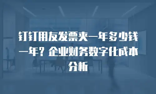钉钉用友发票夹一年多少钱一年？企业财务数字化成本分析
