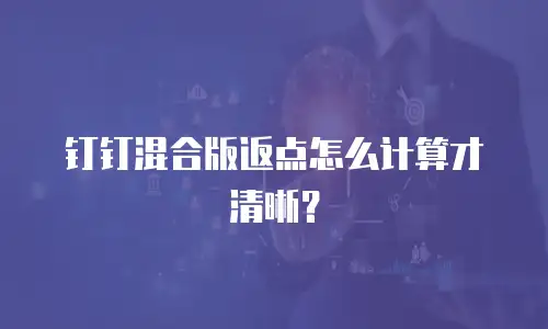钉钉混合版返点怎么计算才清晰？