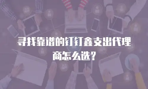 寻找靠谱的钉钉鑫支出代理商怎么选？