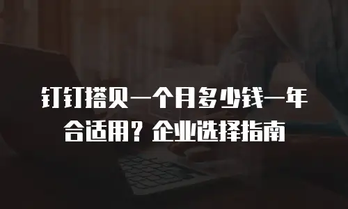 钉钉搭贝一个月多少钱一年合适用？企业选择指南