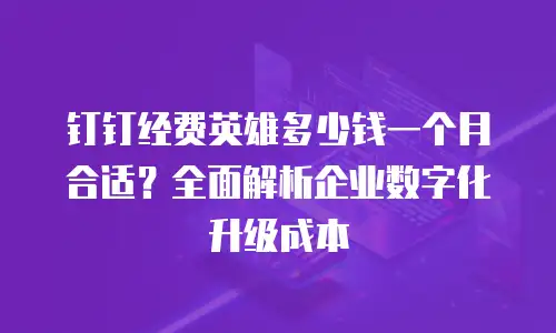 钉钉经费英雄多少钱一个月合适？全面解析企业数字化升级成本