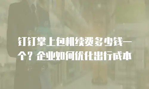 钉钉掌上包机续费多少钱一个？企业如何优化出行成本