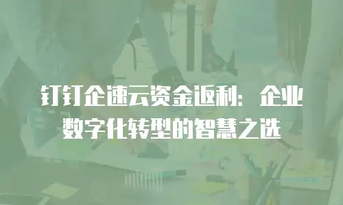 钉钉企速云资金返利：企业数字化转型的智慧之选