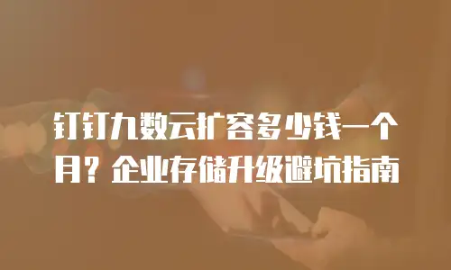 钉钉九数云扩容多少钱一个月？企业存储升级避坑指南