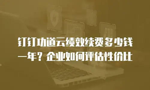 钉钉功道云绩效续费多少钱一年？企业如何评估性价比