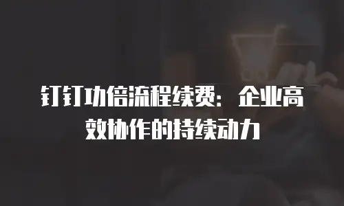 钉钉功倍流程续费：企业高效协作的持续动力