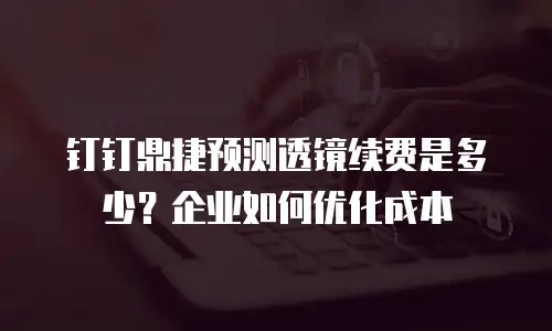 钉钉鼎捷预测透镜续费是多少？企业如何优化成本