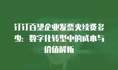 钉钉百望企业发票夹续费多少：数字化转型中的成本与价值解析