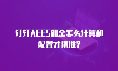 钉钉AEES佣金怎么计算和配置才精准？