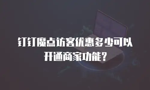 钉钉魔点访客优惠多少可以开通商家功能？