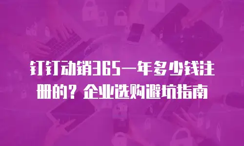 钉钉动销365一年多少钱注册的？企业选购避坑指南
