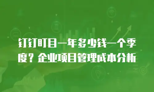 钉钉盯目一年多少钱一个季度？企业项目管理成本分析
