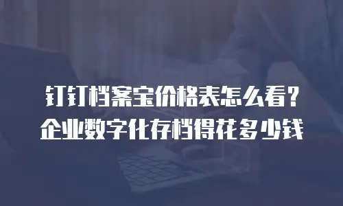 钉钉档案宝价格表怎么看？企业数字化存档得花多少钱