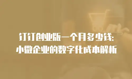 钉钉创业版一个月多少钱：小微企业的数字化成本解析
