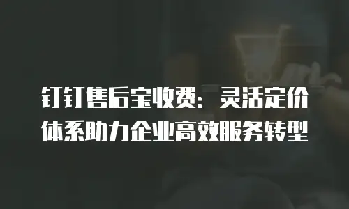 钉钉售后宝收费：灵活定价体系助力企业高效服务转型