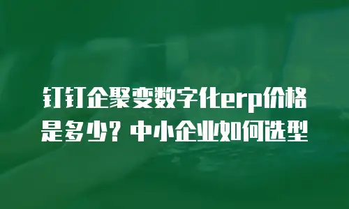 钉钉企聚变数字化erp价格是多少？中小企业如何选型