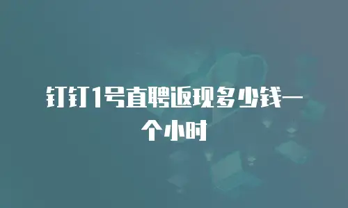钉钉1号直聘返现多少钱一个小时