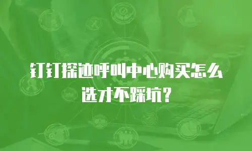 钉钉探迹呼叫中心购买怎么选才不踩坑？