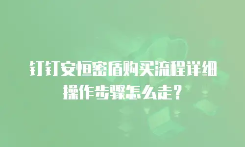 钉钉安恒密盾购买流程详细操作步骤怎么走？