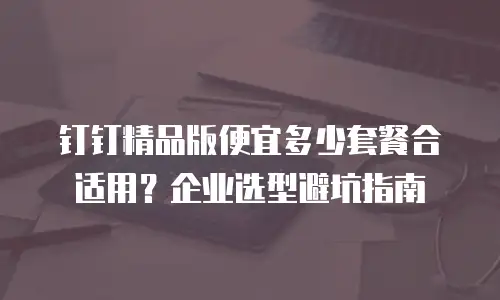 钉钉精品版便宜多少套餐合适用？企业选型避坑指南
