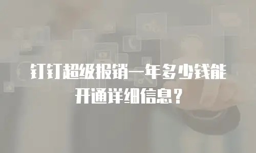 钉钉超级报销一年多少钱能开通详细信息？