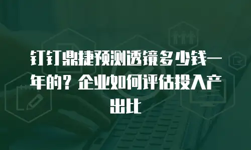 钉钉鼎捷预测透镜多少钱一年的？企业如何评估投入产出比