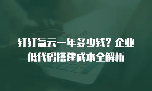 钉钉氚云一年多少钱？企业低代码搭建成本全解析