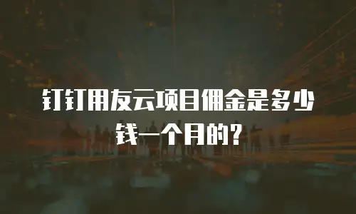 钉钉用友云项目佣金是多少钱一个月的？